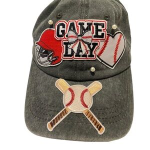 Gray Baseball Themed Cap